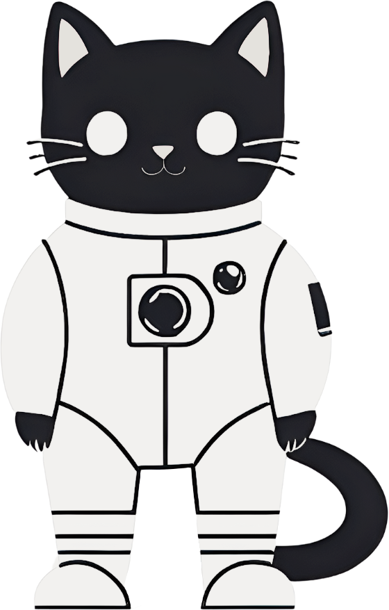 Bob the cosmic cat in a spacesuit